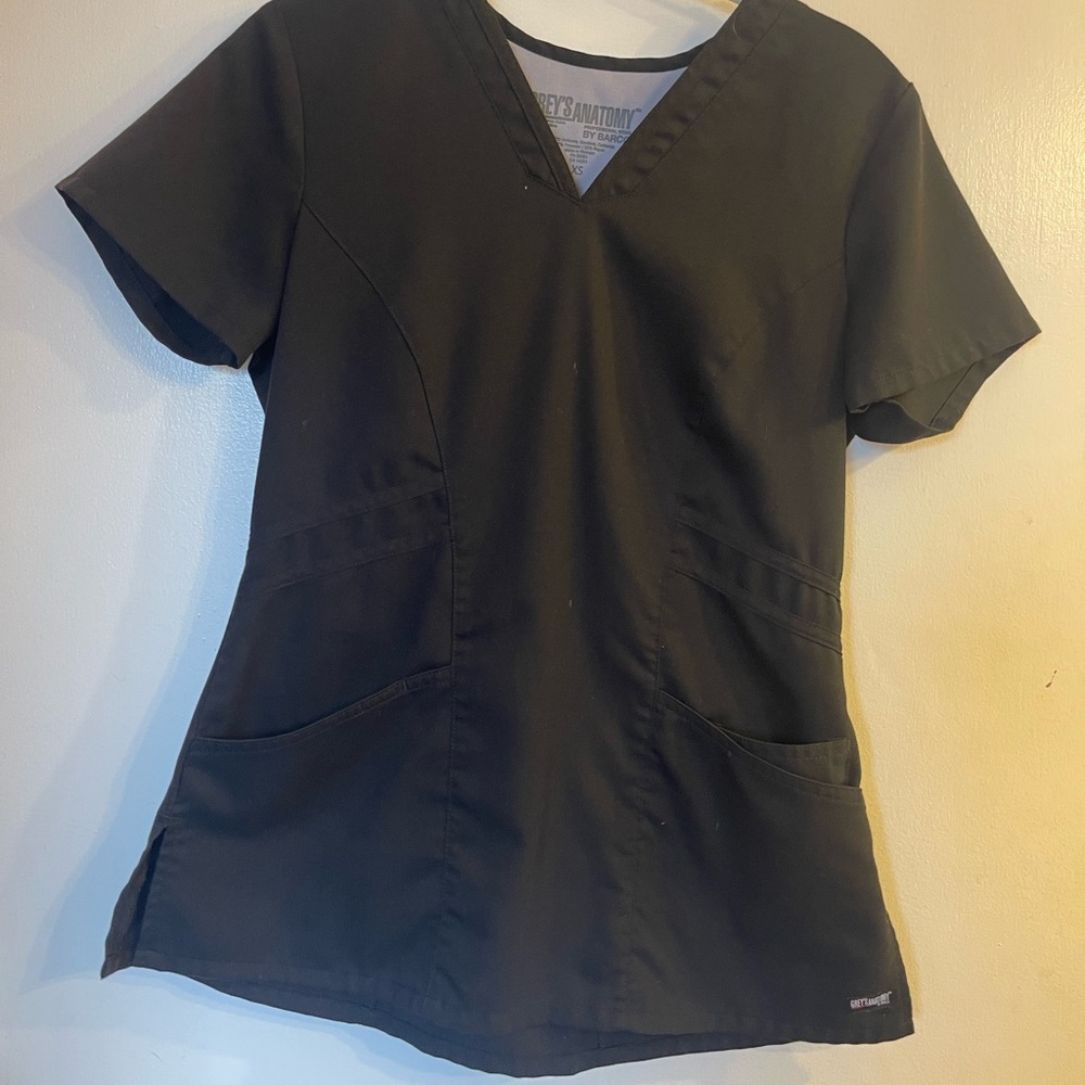 Greys anatomy black scrub top